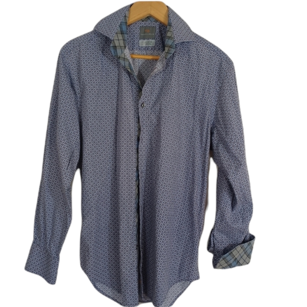 Thomas Dean TD Dress Shirt Long Shirt Small S 100% Cotton Shirt makers Cloth